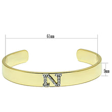 Load image into Gallery viewer, LO2583 - Gold+Rhodium White Metal Bangle with Top Grade Crystal  in Clear