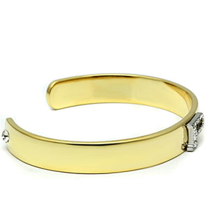 LO2585 - Gold+Rhodium White Metal Bangle with Top Grade Crystal  in Clear