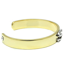 Load image into Gallery viewer, LO2588 - Gold+Rhodium White Metal Bangle with Top Grade Crystal  in Clear