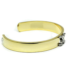 Load image into Gallery viewer, LO2593 - Gold+Rhodium White Metal Bangle with Top Grade Crystal  in Clear