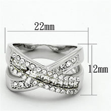 Load image into Gallery viewer, LO2942 - Rhodium Brass Ring with Top Grade Crystal  in Clear