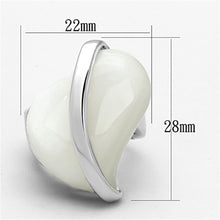 Load image into Gallery viewer, LO2944 - Rhodium Brass Ring with Synthetic Synthetic Stone in White