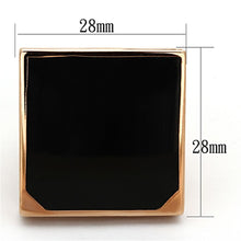 Load image into Gallery viewer, LO2966 - Rose Gold Brass Ring with Synthetic Synthetic Glass in Clear