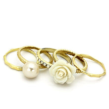 Load image into Gallery viewer, LO3008 - Gold Brass Ring with Synthetic Pearl in White