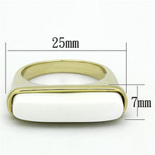 Load image into Gallery viewer, LO3011 - Gold Brass Ring with Synthetic Synthetic Stone in White