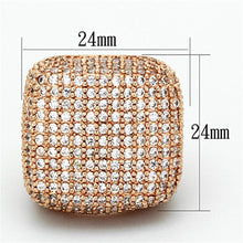 Load image into Gallery viewer, LO3038 - Rose Gold Brass Ring with AAA Grade CZ  in Clear