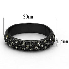 Load image into Gallery viewer, LO3064 - TIN Cobalt Black Brass Ring with Top Grade Crystal  in Black Diamond