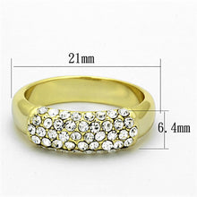 Load image into Gallery viewer, LO3067 - Gold Brass Ring with Top Grade Crystal  in Clear