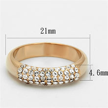 Load image into Gallery viewer, LO3069 - Rose Gold Brass Ring with Top Grade Crystal  in Clear