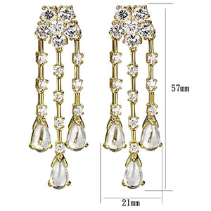 LO3077 - Gold Brass Jewelry Sets with AAA Grade CZ  in Clear