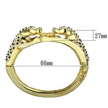 Load image into Gallery viewer, LO3083 - Gold Brass Bangle with Top Grade Crystal  in Clear