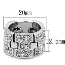 Load image into Gallery viewer, LO3147 - Rhodium Brass Ring with Top Grade Crystal  in Clear