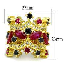 Load image into Gallery viewer, LO3252 - Gold Brass Ring with AAA Grade CZ  in Multi Color