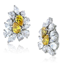 Load image into Gallery viewer, LO3293 Rhodium Brass Jewelry Sets with AAA Grade CZ in Topaz