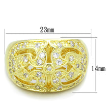 Load image into Gallery viewer, LO3361 - Gold Brass Ring with AAA Grade CZ  in Clear