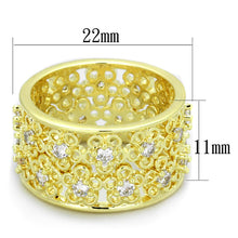 Load image into Gallery viewer, LO3363 - Gold Brass Ring with AAA Grade CZ  in Clear