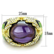 Load image into Gallery viewer, LO3367 - Gold Brass Ring with AAA Grade CZ  in Amethyst