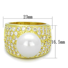 Load image into Gallery viewer, LO3385 - Gold Brass Ring with Synthetic Pearl in White