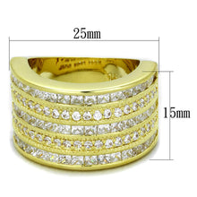 Load image into Gallery viewer, LO3395 - Gold Brass Ring with AAA Grade CZ  in Clear