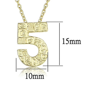 LO3468 - Flash Gold Brass Chain Pendant with Top Grade Crystal  in Clear