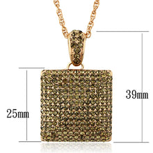 Load image into Gallery viewer, LO3472 - Rose Gold Brass Chain Pendant with Top Grade Crystal  in Smoked Quartz