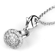 Load image into Gallery viewer, LO3492 - Rhodium Brass Pendant with AAA Grade CZ  in Clear