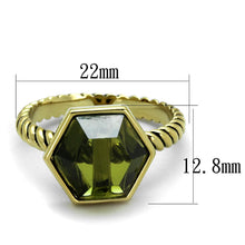 Load image into Gallery viewer, LO3544 - Gold Brass Ring with AAA Grade CZ  in Olivine color