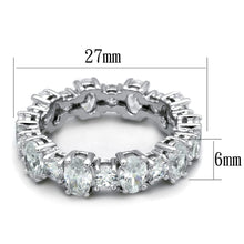 Load image into Gallery viewer, LO3561 - Rhodium Brass Ring with AAA Grade CZ  in Clear