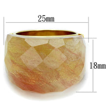 Load image into Gallery viewer, LO3582 - Gold Brass Ring with Synthetic Synthetic Glass in Light Peach