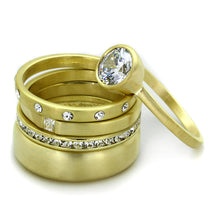 Load image into Gallery viewer, LO3645 - Gold &amp; Brush Brass Ring with AAA Grade CZ  in Clear