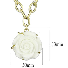 Load image into Gallery viewer, LO3661 - Gold &amp; Brush Brass Necklace with Synthetic Synthetic Stone in White