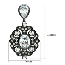 Load image into Gallery viewer, LO3687 - Ruthenium Brass Earrings with AAA Grade CZ  in Clear