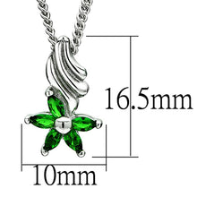 Load image into Gallery viewer, LO3720 Rhodium Brass Chain Pendant with Synthetic in Emerald