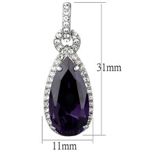 Load image into Gallery viewer, LO3756 - Rhodium Brass Earrings with AAA Grade CZ  in Amethyst