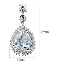 Load image into Gallery viewer, LO3765 - Rhodium Brass Earrings with AAA Grade CZ  in Clear