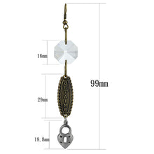 Load image into Gallery viewer, LO3801 - Gold+Antique Silver White Metal Earrings with Synthetic Synthetic Glass in Clear