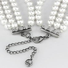 Load image into Gallery viewer, LO3820 - Antique Silver White Metal Necklace with Synthetic Glass Bead in White