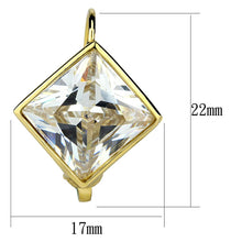 Load image into Gallery viewer, LO3867 - Gold Brass Earrings with AAA Grade CZ  in Clear