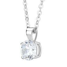 Load image into Gallery viewer, LO3933 - Rhodium Brass Chain Pendant with AAA Grade CZ  in Clear