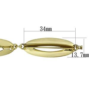 LO3941 - Gold & Brush Brass Bracelet with No Stone