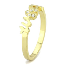 Load image into Gallery viewer, LO3966 - Flash Gold Brass Ring with Top Grade Crystal  in Clear