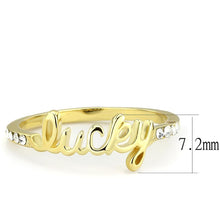 Load image into Gallery viewer, LO3971 - Flash Gold Brass Ring with Top Grade Crystal  in Clear