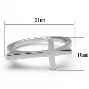 LO3978 - Rhodium Brass Ring with No Stone