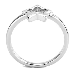 LO3982 - Rhodium Brass Ring with No Stone