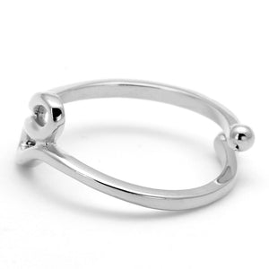 LO3999 - Rhodium Brass Ring with No Stone