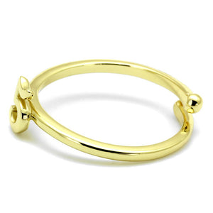 LO4016 - Flash Gold Brass Ring with No Stone