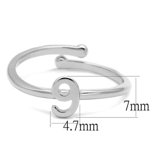 LO4037 - Rhodium Brass Ring with No Stone