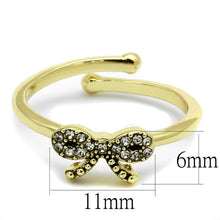 Load image into Gallery viewer, LO4042 - Flash Gold Brass Ring with Top Grade Crystal  in Clear