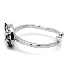 Load image into Gallery viewer, LO4049 - Rhodium Brass Ring with Top Grade Crystal  in Clear