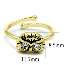 Load image into Gallery viewer, LO4050 - Flash Gold Brass Ring with Top Grade Crystal  in Clear